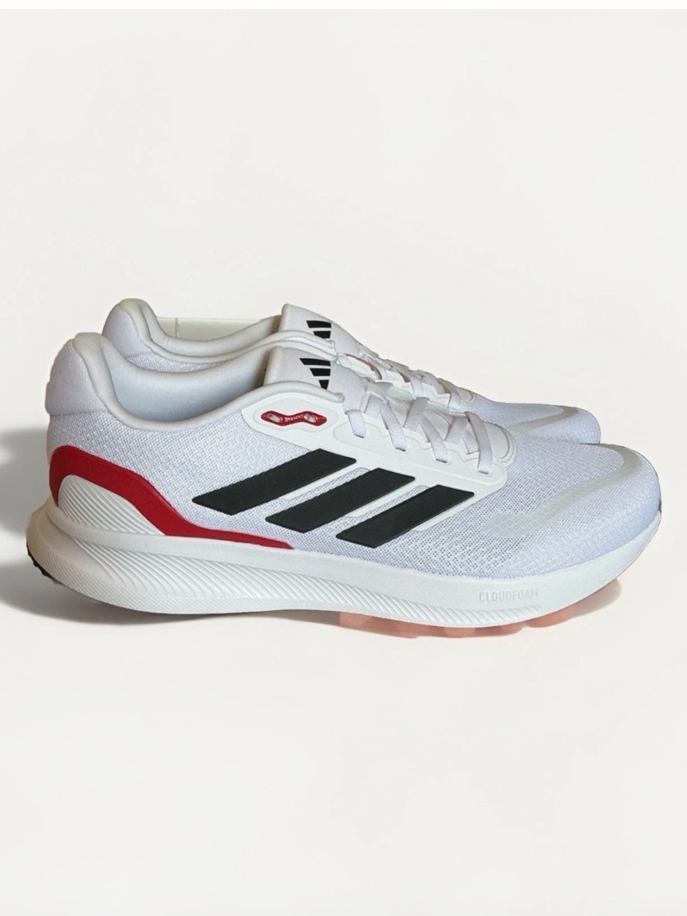 Adidas Runfalcon 5 Running Shoes White/Red Mens New IE8818